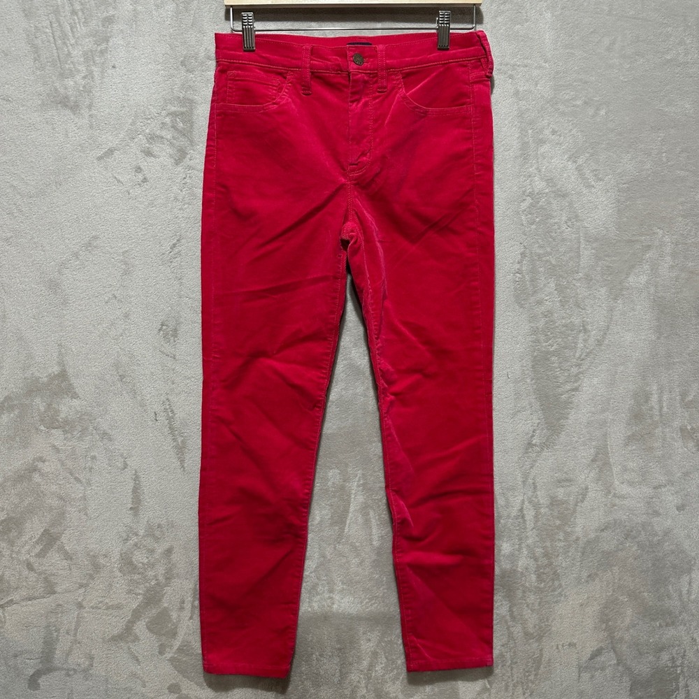 J.Crew Womens 28 Hot Pink Corduroy Skinny Pants J6837‎ Mid Rise Stretch Corduroy